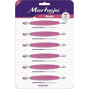 Espátula para Cutícula Rosa Profissional - Cartela com 06