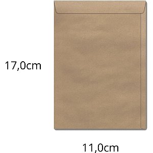 Envelope Saco Natural 110X170MM 80G SKN017 - Caixa com 250 Unidades