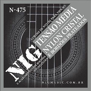 Encordoamento para Violão NYLON Cristal Prateado Média Tensão