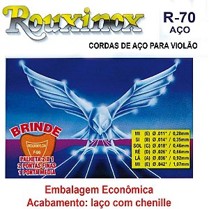 Encordoamento para Violão AÇO Inoxidável com Chenille + Palheta Brinde