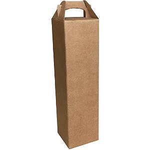 Embalagem para Garrafa Caixa KRAFT 9X9X37CM Simples - Pacote com 10
