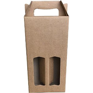 Embalagem para Garrafa Caixa KRAFT 8X17X38 Duplo PCT com 10