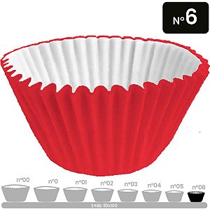 Embalagem para Doces N.06 Forminha Vermelha 10 Pacotes com 100 Unidade