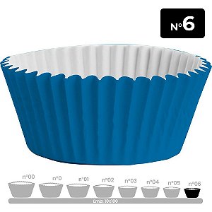 Embalagem para Doces Nº 06 Forminha Azul - 10 Pacotes com 100 Unidades