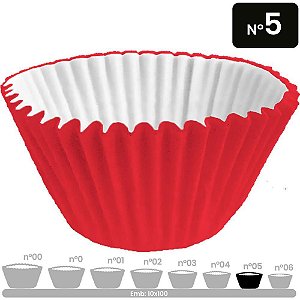 Embalagem para Doces N.05 Forminha Vermelha 10 Pacotes com 100 Unidades
