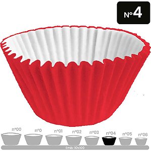 Embalagem para Doces N°04 Forminha Vermelha 10 Pacotes com 100 Unidades -