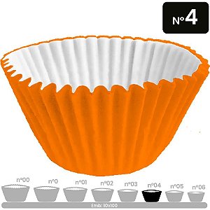 Embalagem para Doces Nº04 Forminha Laranja - Pacote com 10X100 Unidades
