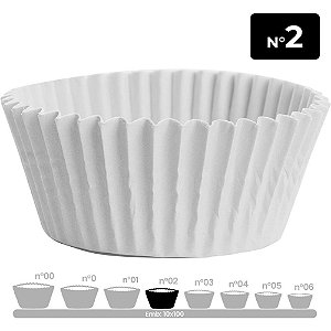 Embalagem para Doces N° 02 Forminha Branca - Pacote com 10X100 Unidades