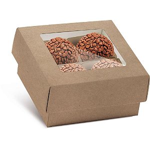 Embalagem para Doces KRAFT 7,5X7,5X4CMPARA4UNI PCT com 10