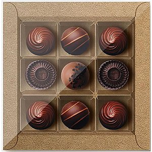 Embalagem para Doces KRAFT 13X13X4CMPARA9UNID PCT com 10