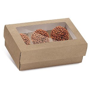 Embalagem para Doces KRAFT 11X7,5X4CMPARA6UNID PCT com 10