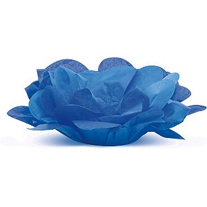 Embalagem para Doces Forminha Roses Azul Royal - Caixa com 40 Unidades