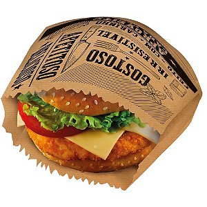 Embalagem para Alimentos Saquinho para Lanche com Frases KRAFT - Pacote com 50