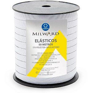 Elástico Costura Poliéster Milward Chato 6,5MM X 50M