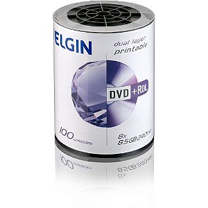 DVD Gravável Printable DVD-R Dual 8.5GB/240MIN/8X Tubo com 100 Unidades