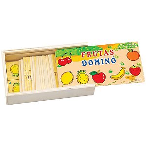 Dominó Frutas em Madeira 28 Peças