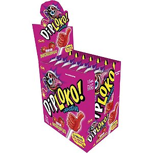 Doce DIP Loko Explosive Morango - Display com 15 Unidades