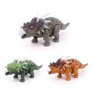 Dinossauro Triceratops com SOM/LUZ a Pilha