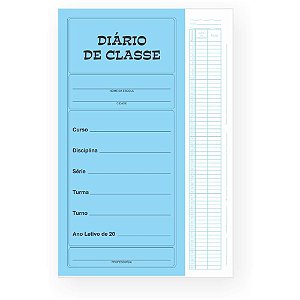 Diário de Classe Mensal 12 Folhas Pacote com 50 - 15CM X 32CM