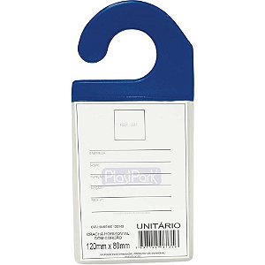 Crachá Automotivo com Gancho Azul 9X13 CM - Pacote com 10