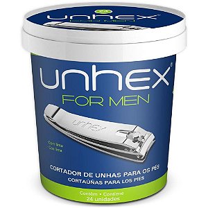 Cortador de UNHA para PÉS UNHEX com Lixa - Pote com 24 Unidades