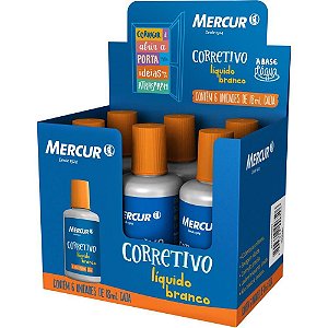 Corretivo Líquido Mercur 18ML – Caixa com 6 Unidades