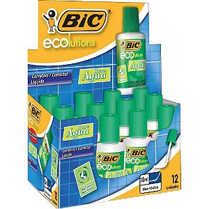 Corretivo Líquido Ecolutions Base água 18ML BIC - Caixa com 12