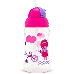 Copo Treinamento Viva com Canudo 330ML Rosa