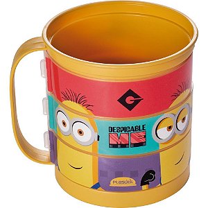 Copo Decorado Minions Caneca 360ML com ALÇA Giratória