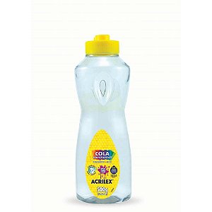 Cola Escolar Transparente Acrilex 500G - Pacote com 04