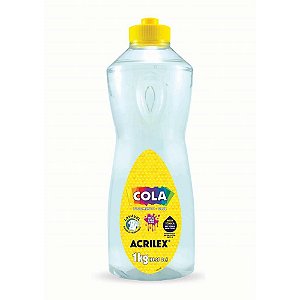 Cola Escolar Transparente 1KG Acrilex - Pacote com 3