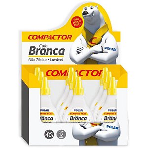Cola Escolar Polar Branca 40G - Caixa com 12 Unidades