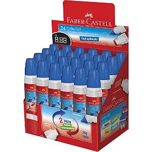 Cola Escolar GEL 34G com Dois Bicos Aplicadores - Display com 24 Unidades