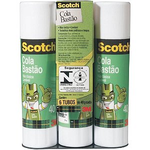 Cola em Bastão SCOTCH 40G - Pacote com 6