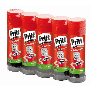 Cola em Bastão PRITT 40 Gramas Pacote com 5 Unidades