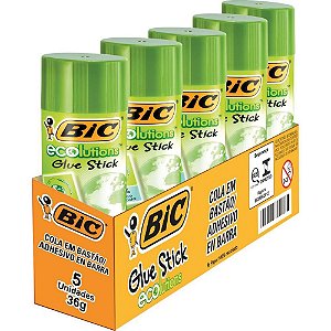 Cola em Bastão Ecolutions BIC 36G - Pacote com 5 Unidades