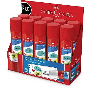 Cola em Bastão FABER-CASTELL 40G - Caixa com 10 Unidades