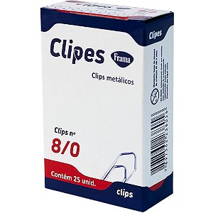 Clips Galvanizado AÇO 8/0 com 25 Unidades - Caixa com 10