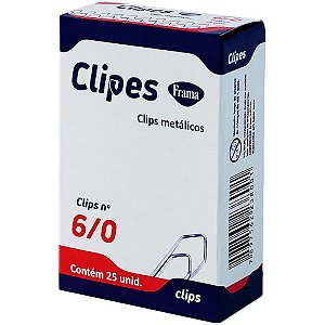 Clips Galvanizado AÇO 6/0 com 25 Unidades - Caixa com 10