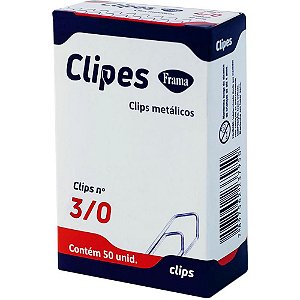 Clips Galvanizado AÇO 3/0 com 50 Unidades - Caixa com 10