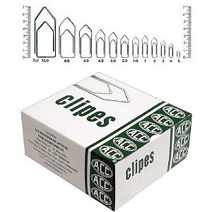 Clips Galvanizado AÇO 2/0 (00) - Pacote com 100 Unidades