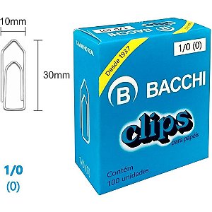 Clips Galvanizado AÇO Nº 1/0 (0) - 100 Unidades - Pacote com 10