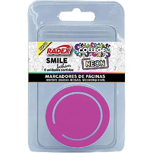 Clips Colorido Marcador de Página Smile Neon - KIT com 6 Unidades