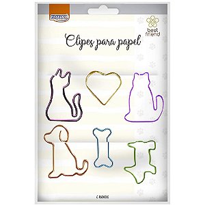 Clips Colorido Formato PETS Colorido com 6