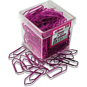 Clips Colorido 2/0 (00) 100UN Rosa PCT com 10