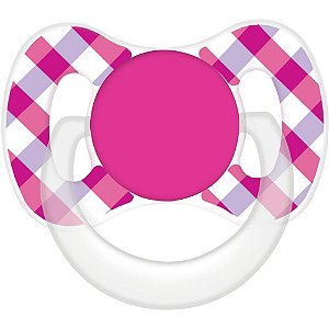 Chupeta FUNNY Xadrez T2 Rosa