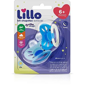 Chupeta EXTRA AIR Dia e Noite Tamanho 2 Azul com 2 Unidades