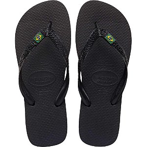 Chinelo Havaianas Unissex Brasil 37/38 Preto