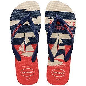 Chinelo Havaianas Masculino TOP Nautical 41/42 Bege Palha