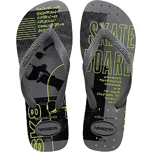 Chinelo Havaianas Masculino TOP Athletic 43/44 Cinza AÇO